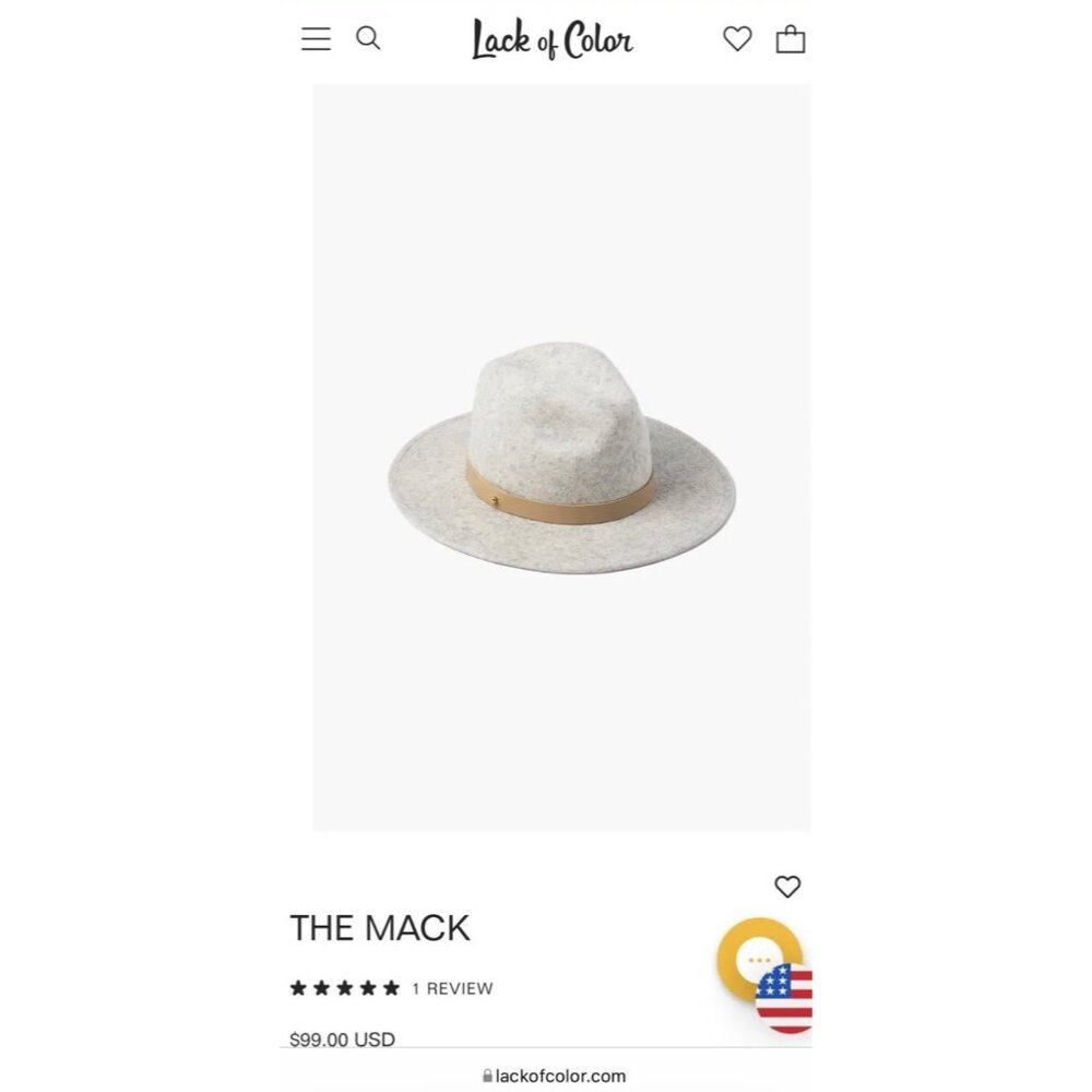 Lack of Color Australia THE MACK Hat Wool Fedora Light Tan Sz S/55 cm - Picture 3 of 10